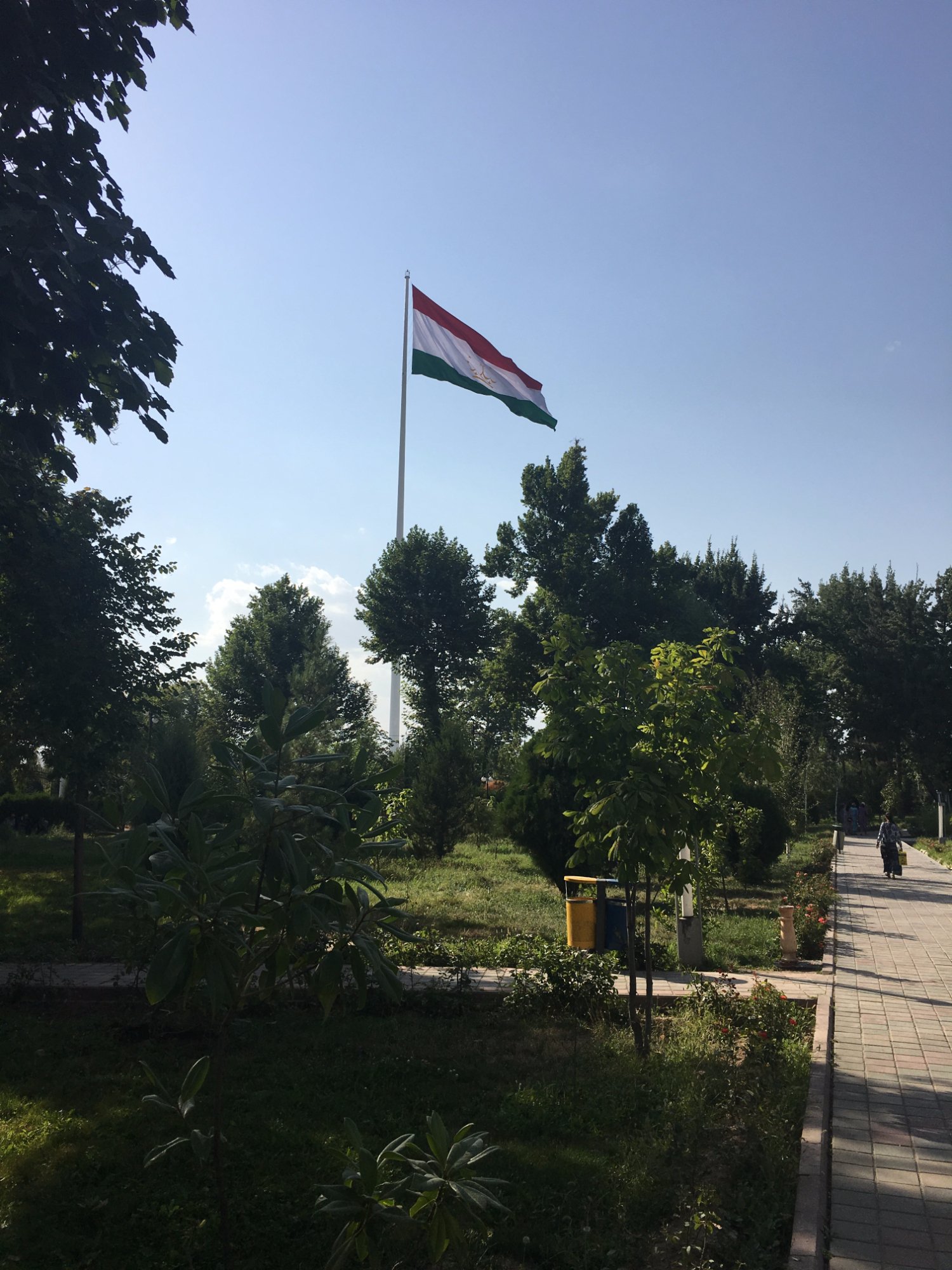 Флагшток с флагом Таджикистана