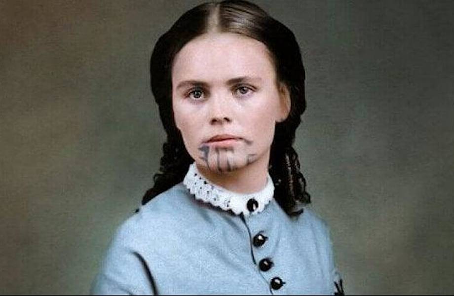 Олив Оатман: история девушки с синей татуировкой на лице Олив Оатман: история девушки с синей татуировкой на лице